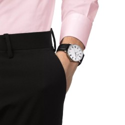 Tissot Everytime 40mm – White Dial, Black Leather Strap | T1434101603300