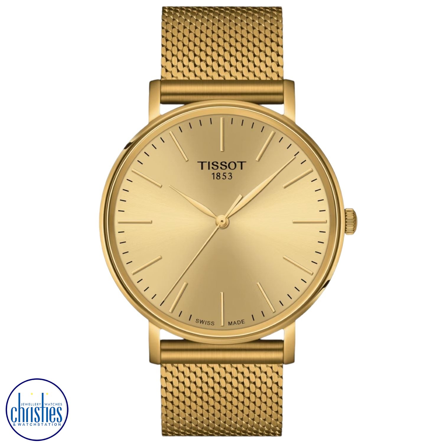 Christies Jewellery - TISSOT EVERYTIME GOLD T143.410.33.021.00 Watches NZ TISSOT EVERYTIME GOLD T143.410.33.021.00 Tissot Watches NZ