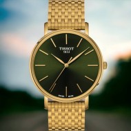 Tissot Everytime 40mm Gold Green Dial Watch T1434103309100