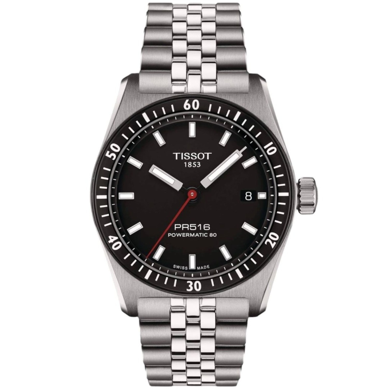 Christies Jewellery - Tissot PR516 Black Dial Powermatic 80 Watch T1494071105100 Tissot PR516 Black Dial Powermatic 80 T1494071105100 with stainless steel casing and black dial
