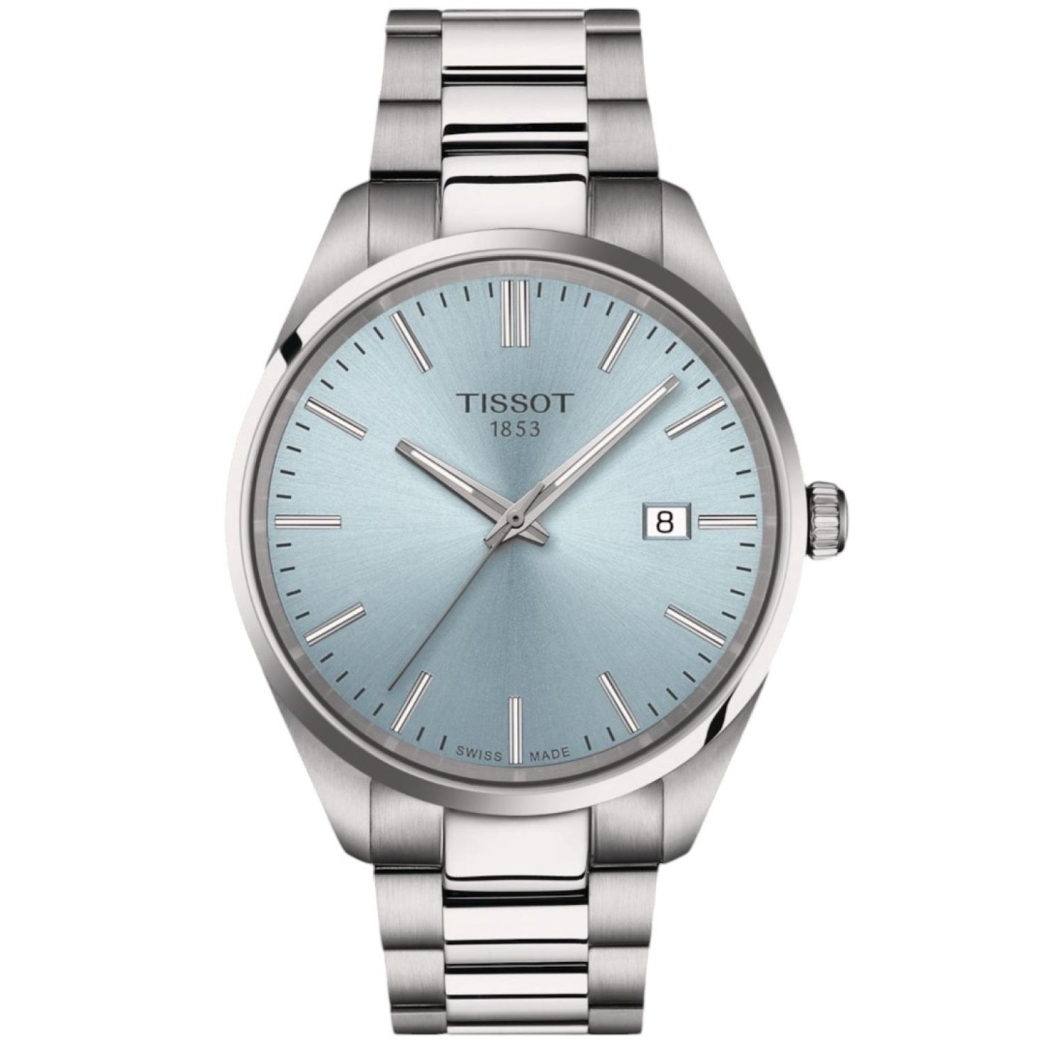 Christies Jewellery - Tissot PR100 Ice Blue Dial 40mm Watch - Model T1504101135100 Tissot PR100 Quartz 40mm Watch with Ice Blue Dial and Stainless Steel Bracelet, Model T1504101135100