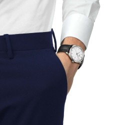 Tissot PR100 40mm White Dial – Black Leather Strap | T1504101601100