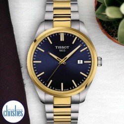 Tissot PR100 Bi-Tone Blue Dial Watch T1504102204100