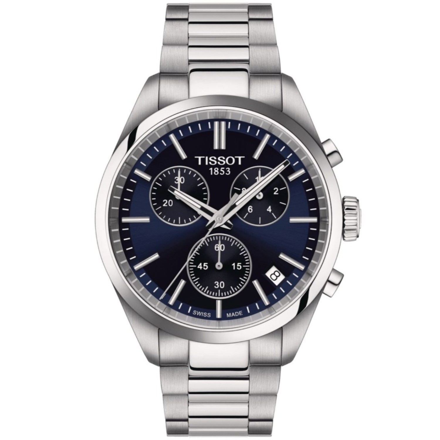 Christies Jewellery - Tissot PR100 Blue Dial Chronograph T1504171104100 Auckland NZ Tissot PR100 Chronograph T1504171104100 - Stainless steel casing, Blue Dial and Sapphire Crystal