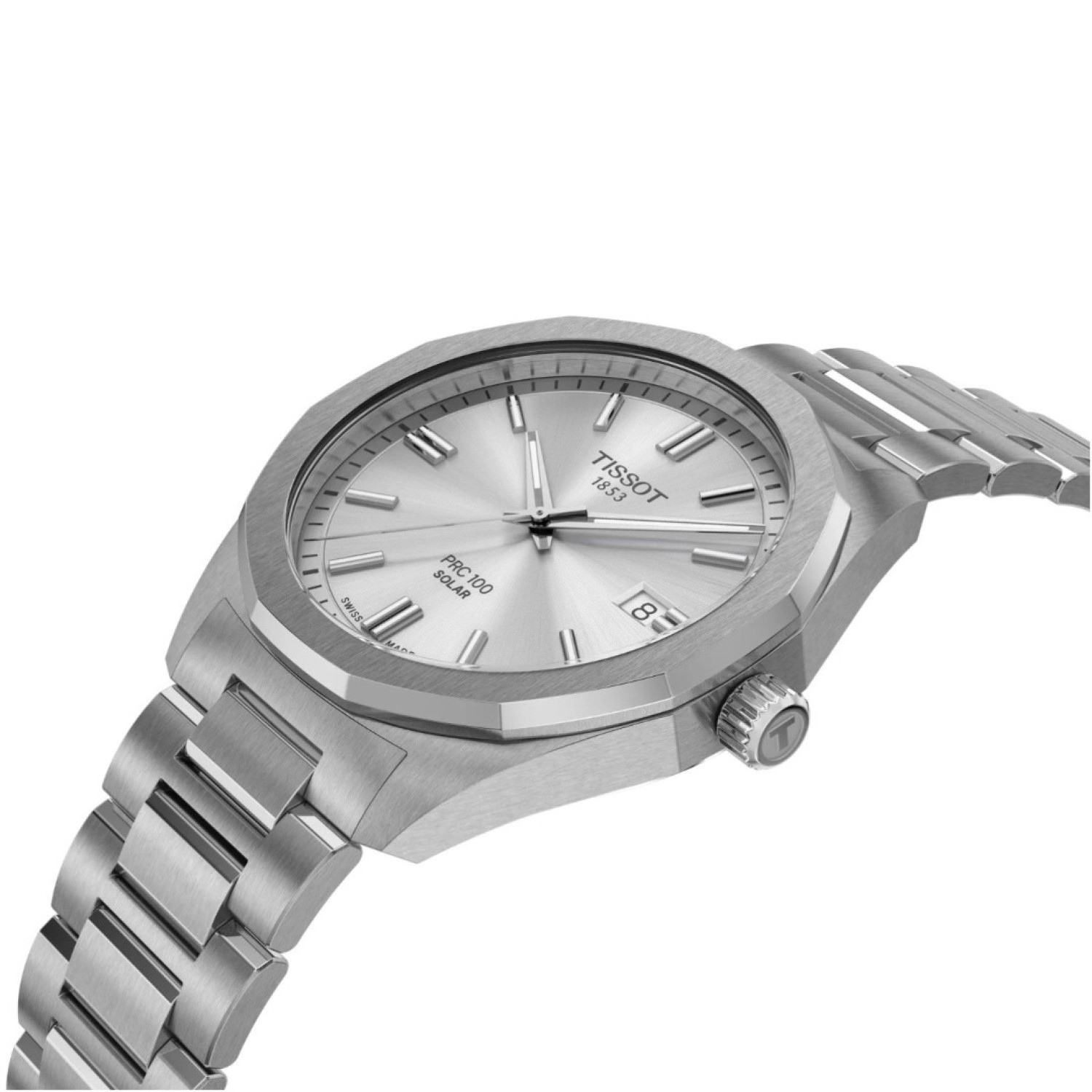 Tissot PRC 100 Solar 39mm Silver Dial Watch | T1514221103100 by Tissot Watches
