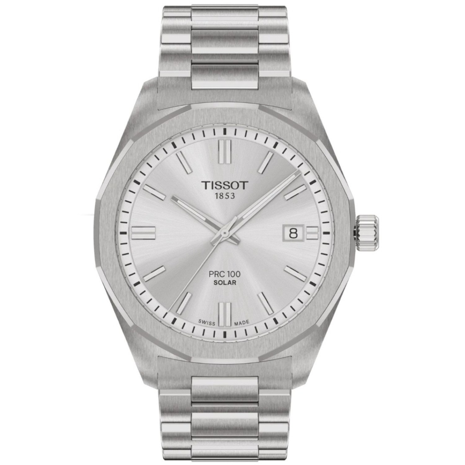 Tissot PRC 100 Solar 39mm Silver Dial Watch | T1514221103100 by Tissot Watches