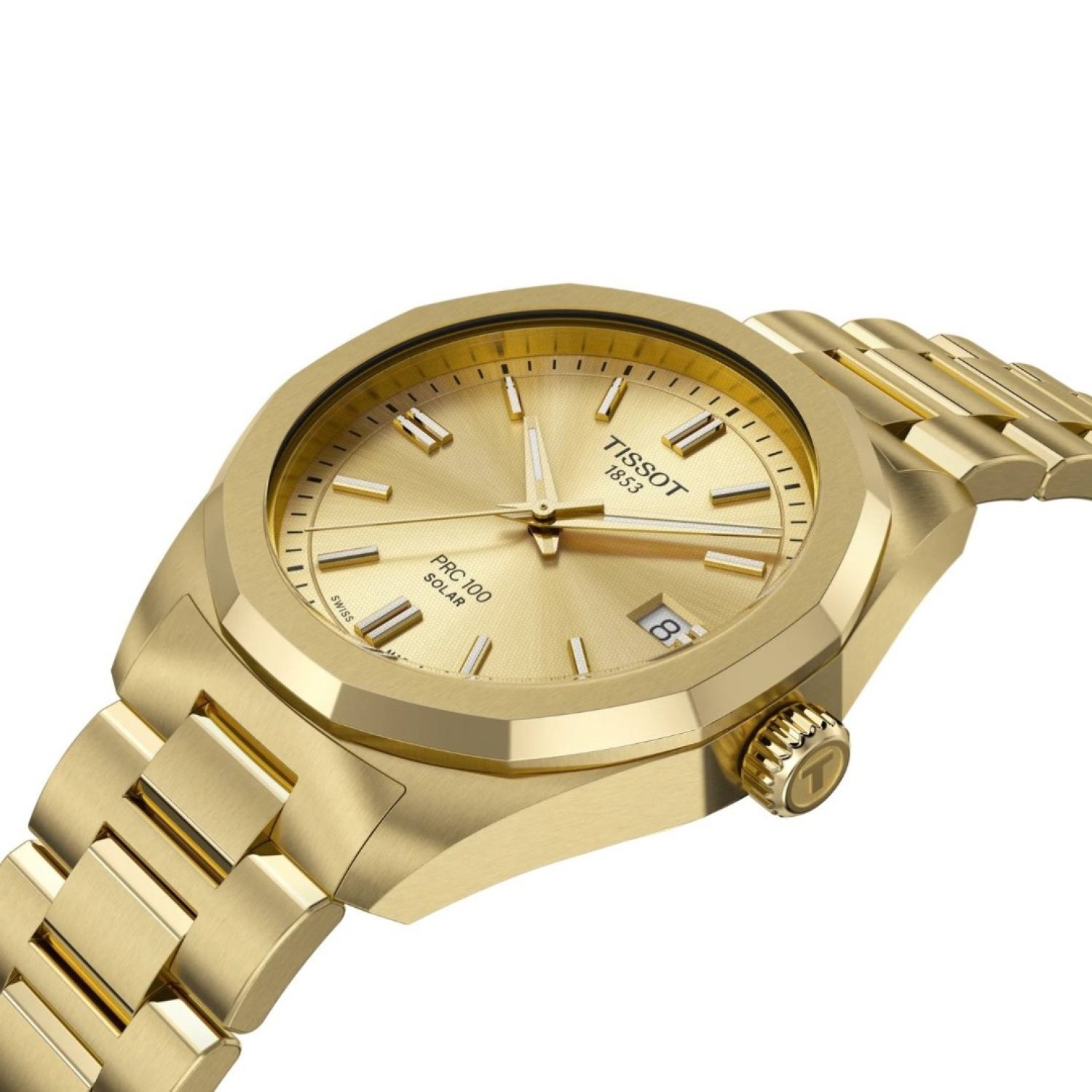 Tissot PRC 100 Solar 34mm – Gold Dial, Gold Strap | T1518223302100 – Tissot Watches NZ | Order now for Fast Free Delivery and 7 Day NZ support online and Instore at our Auckland Stores. Tissot PRC 100 Solar 34mm – Gold Dial, Gold Strap | T1518223302100 by Tissot Watches