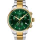 Christies Jewellery - TISSOT Chrono XL Classic T1166171109200 Auckland NZ Elegant TISSOT Chrono XL Classic T1166172209100 wristwatch with a sleek 2 Tone stainless-steel band, green dial, and chronograph features.