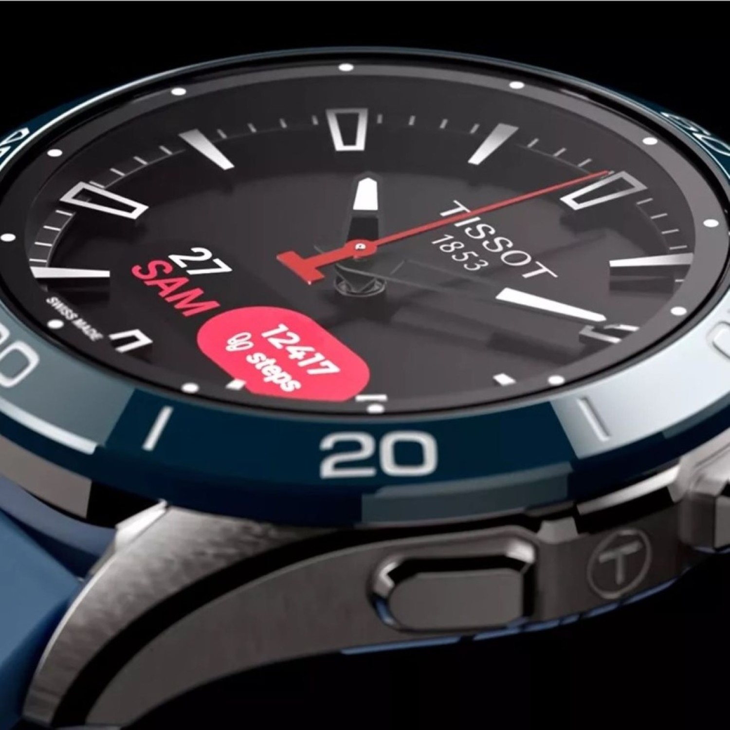 Christies Jewellery - Tissot T-Touch Connect Sport T1534204705101 Auckland NZ Tissot T-Touch Connect Sport T1534204705101 T153.420.47.051.01 Tissot Watches NZ | with Titanium case and blue silicone strap