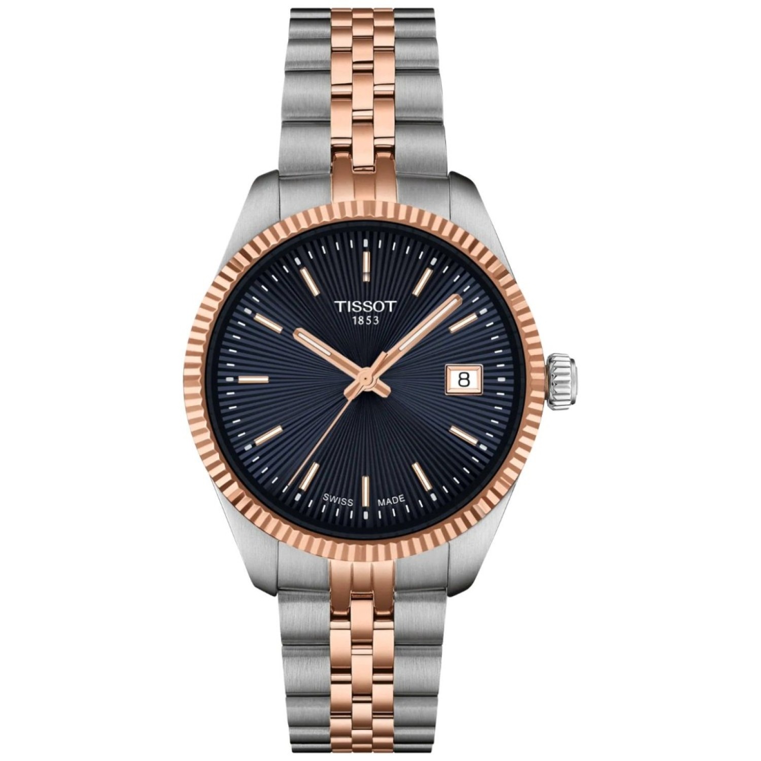 Tissot Ballade 34mm Blue Dial Rose Gold and Silver Case T1562102204100 by Tissot Watches