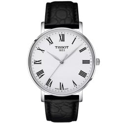 Tissot Everytime 40mm – White Dial, Black Leather Strap | T1434101603300