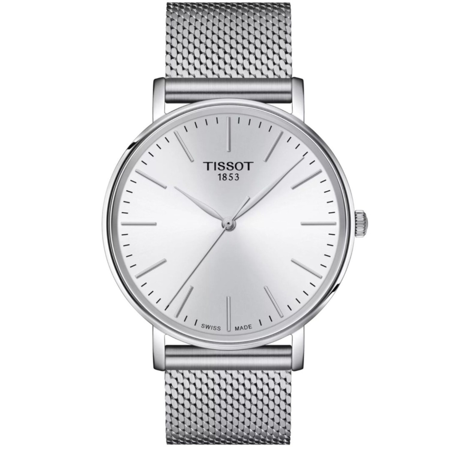 Tissot Everytime 40mm White Dial Mesh Strap Watch - T1434101101100 by Tissot Watches