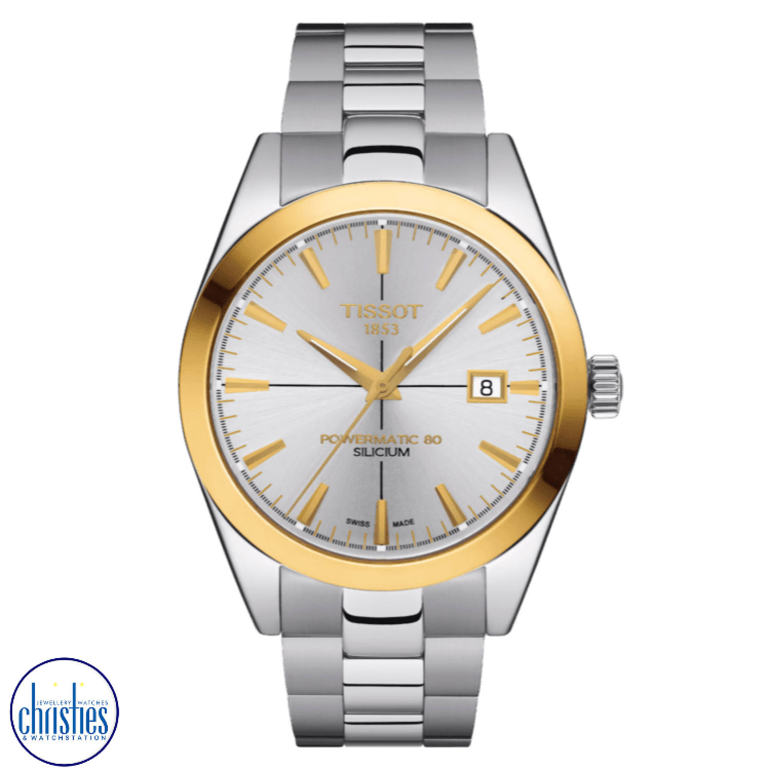 Christies Jewellery - TISSOT GENTLEMAN POWERMATIC 80 SILICIUM SOLID 18K GOLD BEZEL TISSOT GENTLEMAN POWERMATIC 80 SILICIUM SOLID 18K GOLD BEZEL. unique engagement rings nz Introducing the Tissot Gentleman Auto, a stunning two-toned watch that combines elegance and innovation in a 40 mm stainless steel case adorned with an exquisite 18