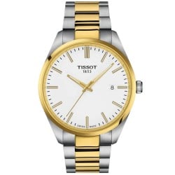 Tissot PR 100 40mm – White Dial, Two‑Tone Gold & Silver Bracelet | T1504102201100