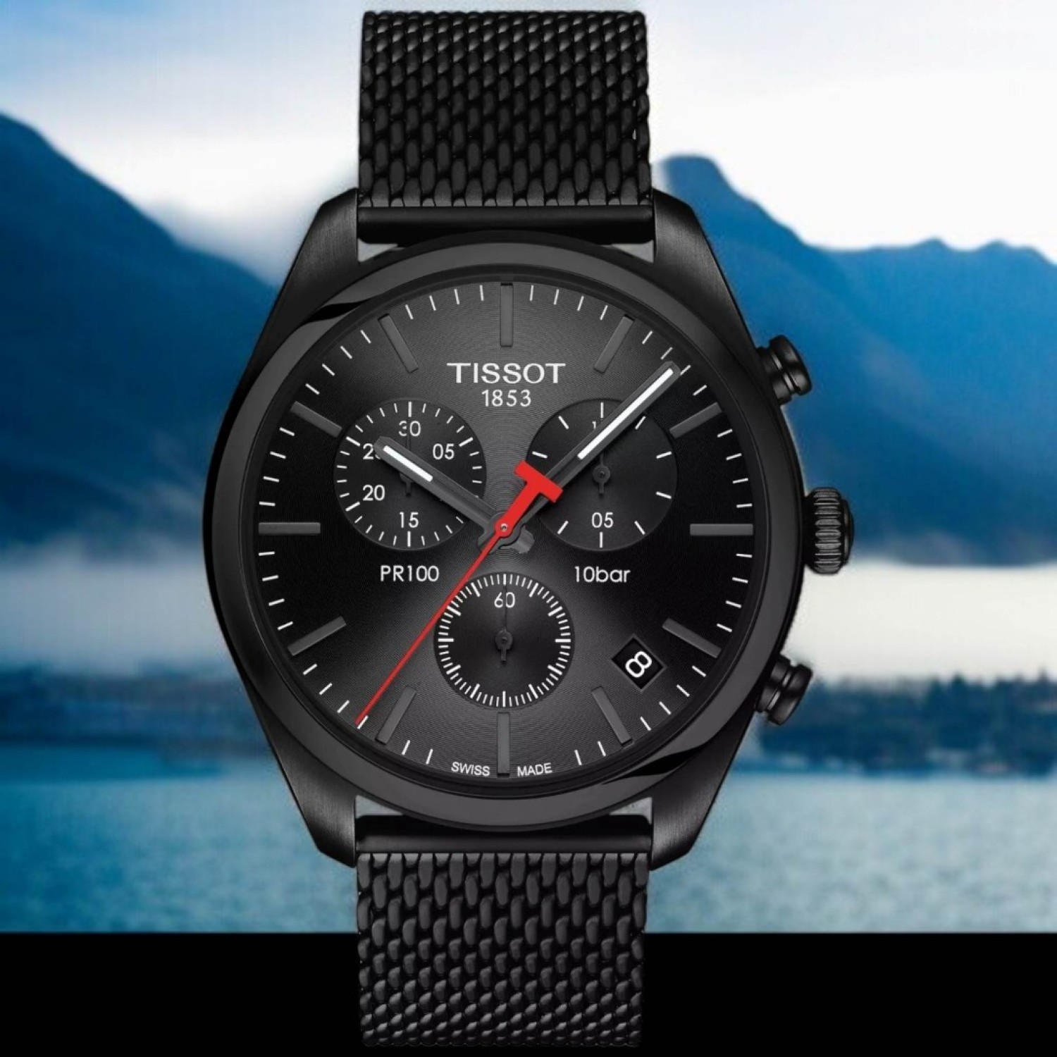 Tissot PR100 Black Mesh Chronograph – Signature Series T1014173305100 – Tissot Watches NZ | Order now for Fast Free Delivery and 7 Day NZ support online and Instore at our Auckland Stores. Tissot PR100 Black Mesh Chronograph – Signature Series T1014173305100 by Tissot Watches