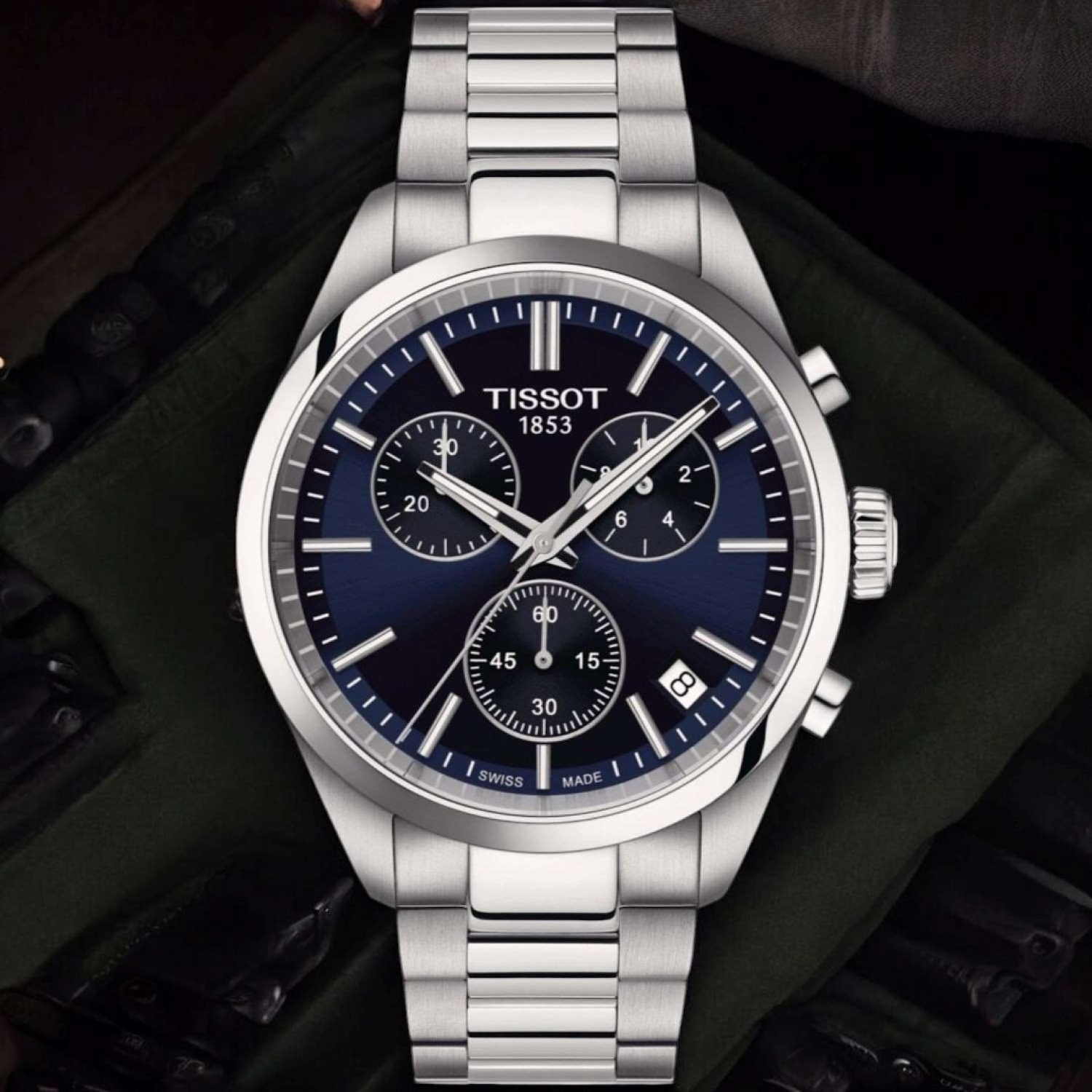 Christies Jewellery - Tissot PR100 Blue Dial Chronograph T1504171104100 Auckland NZ Tissot PR100 Chronograph T1504171104100 - Stainless steel casing, Blue Dial and Sapphire Crystal