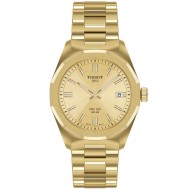 Tissot PRC 100 Solar 34mm – Gold Dial, Gold Strap | T1518223302100