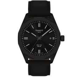 Tissot PRC 100 Solar 39mm Black Dial Leather Strap T1514223605100