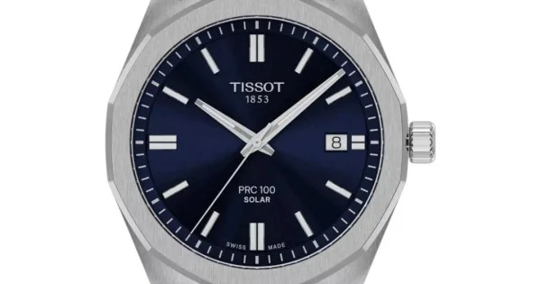 Tissot PRC 100 Solar 39mm Blue Dial Watch T1514221104100 | Buy Now