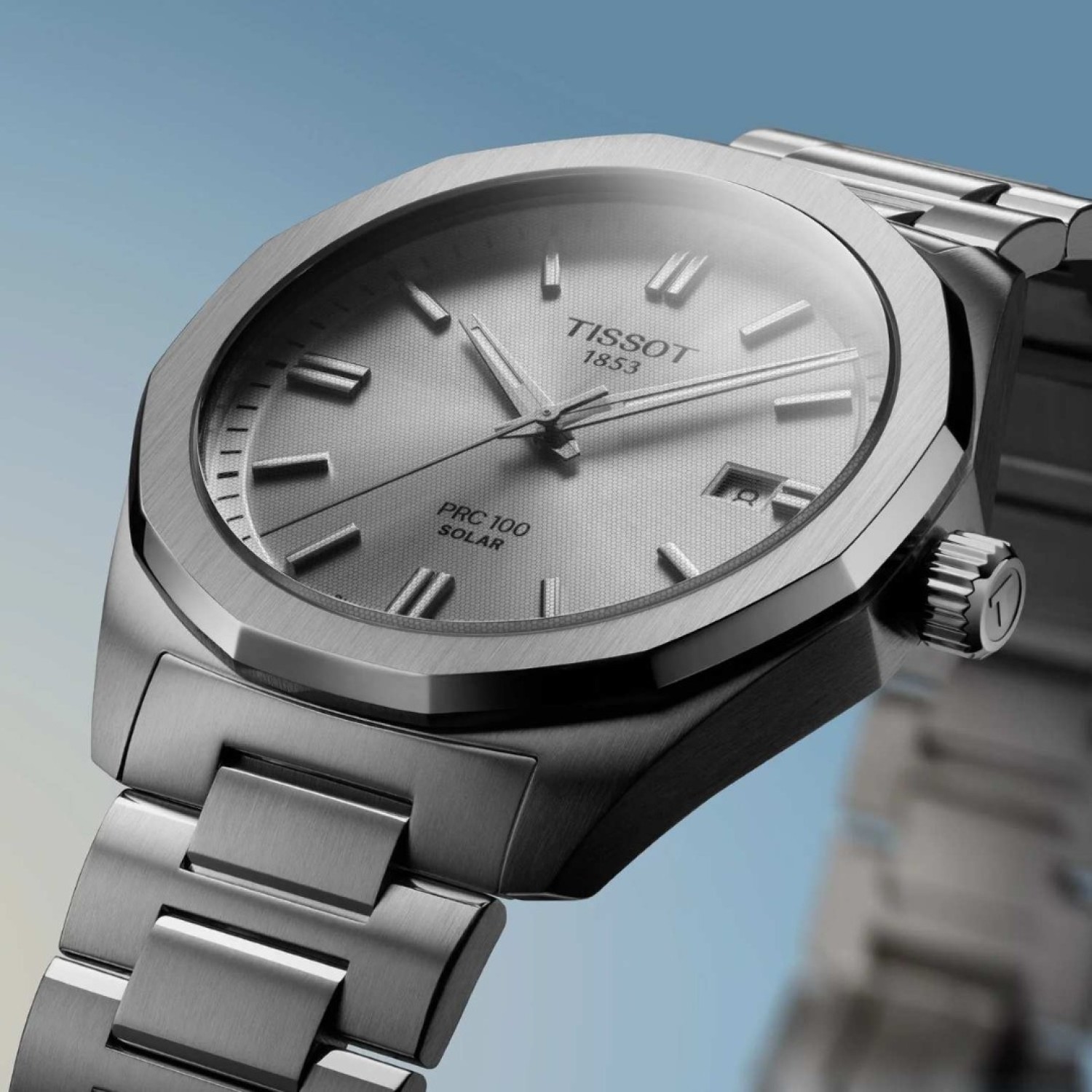 Tissot PRC 100 Solar 39mm Silver Dial Watch | T1514221103100 by Tissot Watches