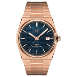 Tissot PRX Powermatic 80 – Bold Blue Dial, Rose Gold Finish T1374073304100