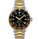 Christies Jewellery - Tissot Seastar 1000 Quartz GMT T1208522205100 Auckland NZ Tissot Seastar 1000 Quartz GMT T1208522205100 with two-tone gold and silver stainless steel casing, black dial, and black-brown bezel