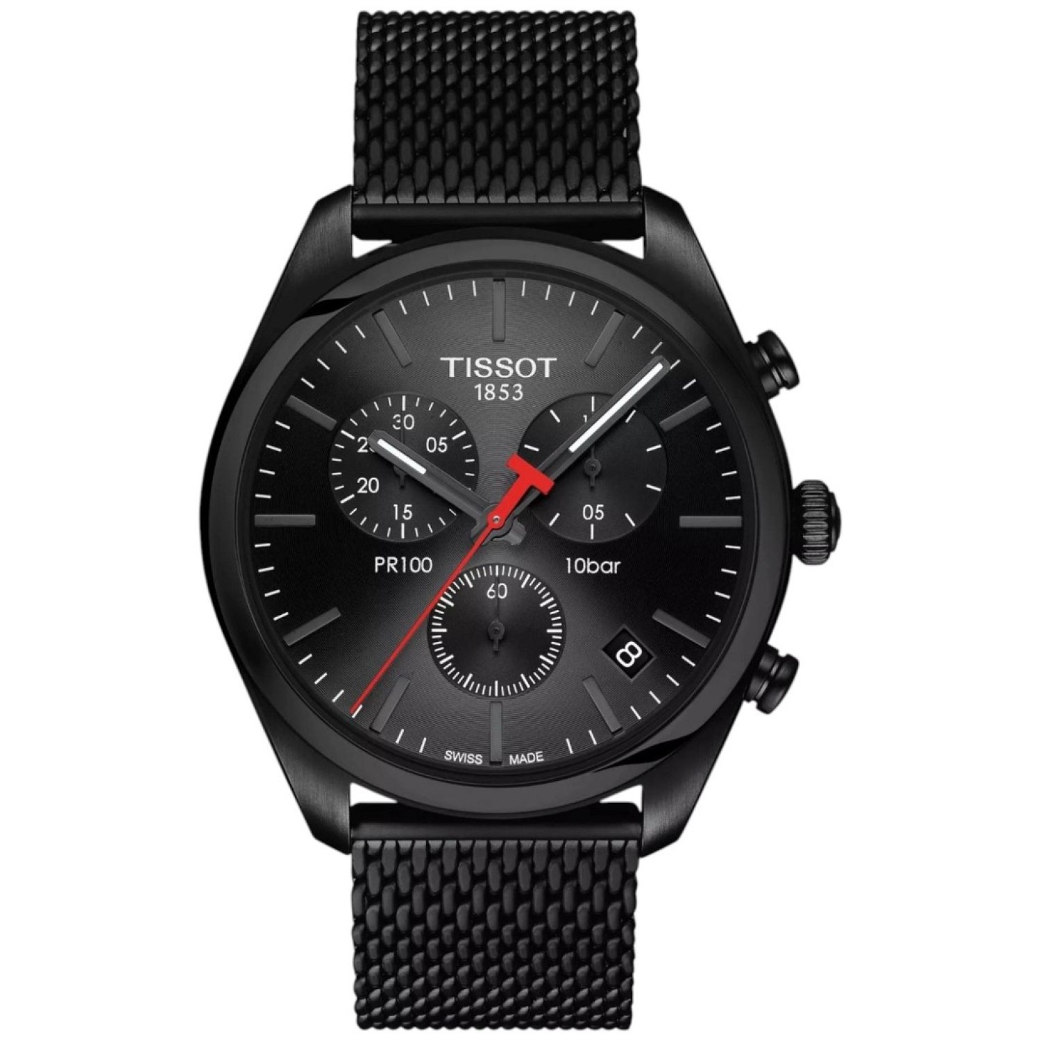 Tissot PR100 Black Mesh Chronograph – Signature Series T1014173305100 – Tissot Watches NZ | Order now for Fast Free Delivery and 7 Day NZ support online and Instore at our Auckland Stores. Tissot PR100 Black Mesh Chronograph – Signature Series T1014173305100 by Tissot Watches