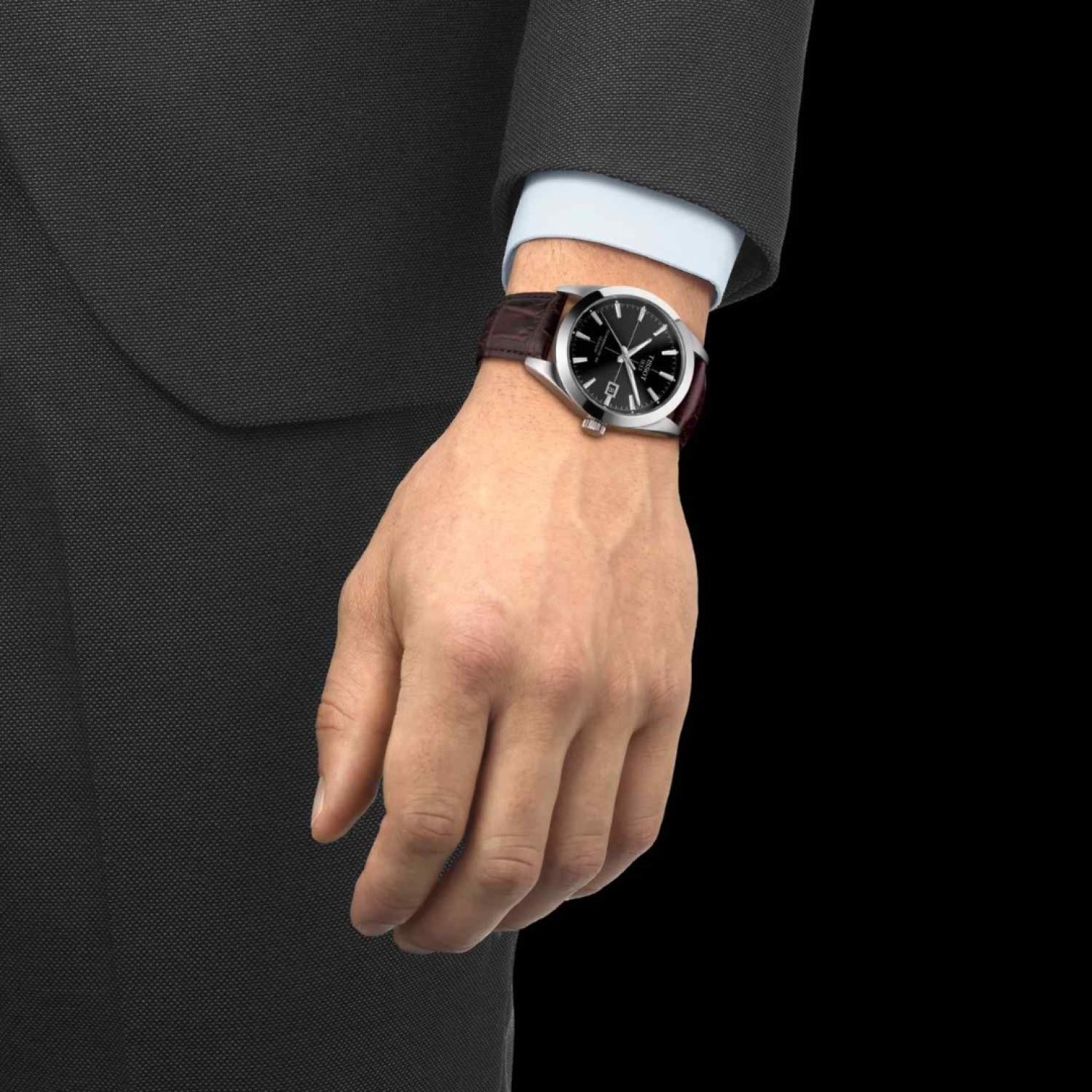Tissot Gentleman Powermatic 80 Silicium T1274071605101 – Tissot Watches NZ Tissot Gentleman Powermatic 80 Silicium T1274071605101 by Tissot Watches NZ | Stylish Tissot Powermatic 80 Silicium watch with a black dial, silver markers, and a brown leather strap