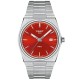 Tissot PRX Red Dial 40mm T1374101142100 – Tissot Watches NZ Tissot PRX Red Dial 40mm T1374101142100 by Tissot Watches NZ | Red Tissot PRX wristwatch with a stainless steel dial, silver hour markers, a date window at 3 o'clock, and 'PRX' elegantly inscribed above the 6 o'clock position.