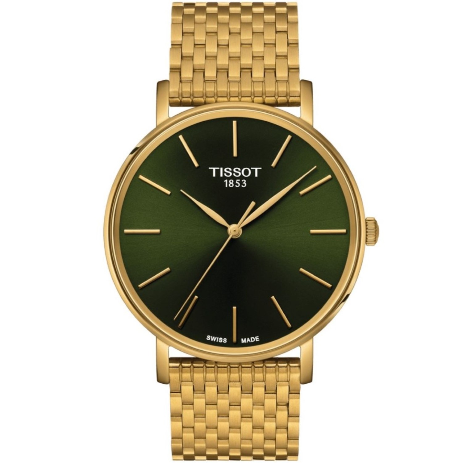 Christies Jewellery - Tissot Everytime 40mm Gold Green Dial Watch T1434103309100 Watches Auckland NZ Tissot Everytime 40mm Gold Green Dial Watch T1434103309100 T143.410.33.091.00 Tissot Watches NZ | Order now for Fast Free Delivery and 7 Day NZ support online and Instore at our Auckland Stores.