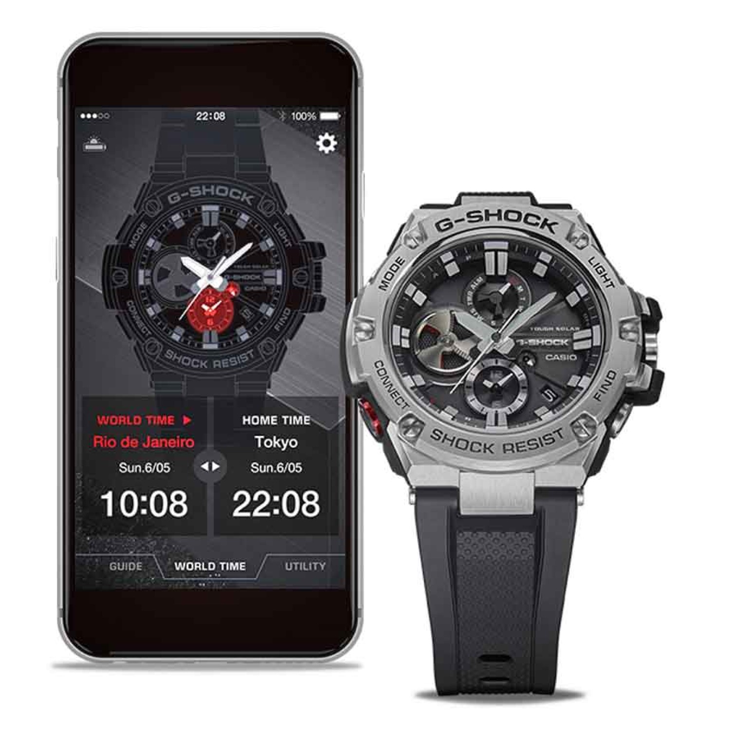 GSTB100-1A G-Shock G-STEEL Smartphone Link Tough Solar Watch GST-B100-1A - seiko presage nz GSTB100-1A G-Shock G-STEEL Smartphone Link Tough Solar Watch. From G-SHOCK, the watch that always strives for toughness, the first G-STEEL lineup models to offer chronograph performance in analog format. Though all the dials of these models are analog, th