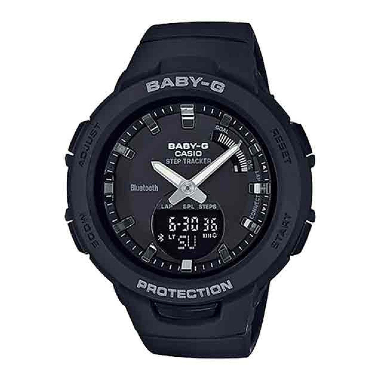 BSAB100-1A Casio BabY-G G-SQUAD Sports Watch. Introducing G-SQUAD, the new sports watch from the BABY-G lineup of casual watches for the active woman. G-SQUAD timepieces are designed and engineered to help support daily workouts and training, while also p
