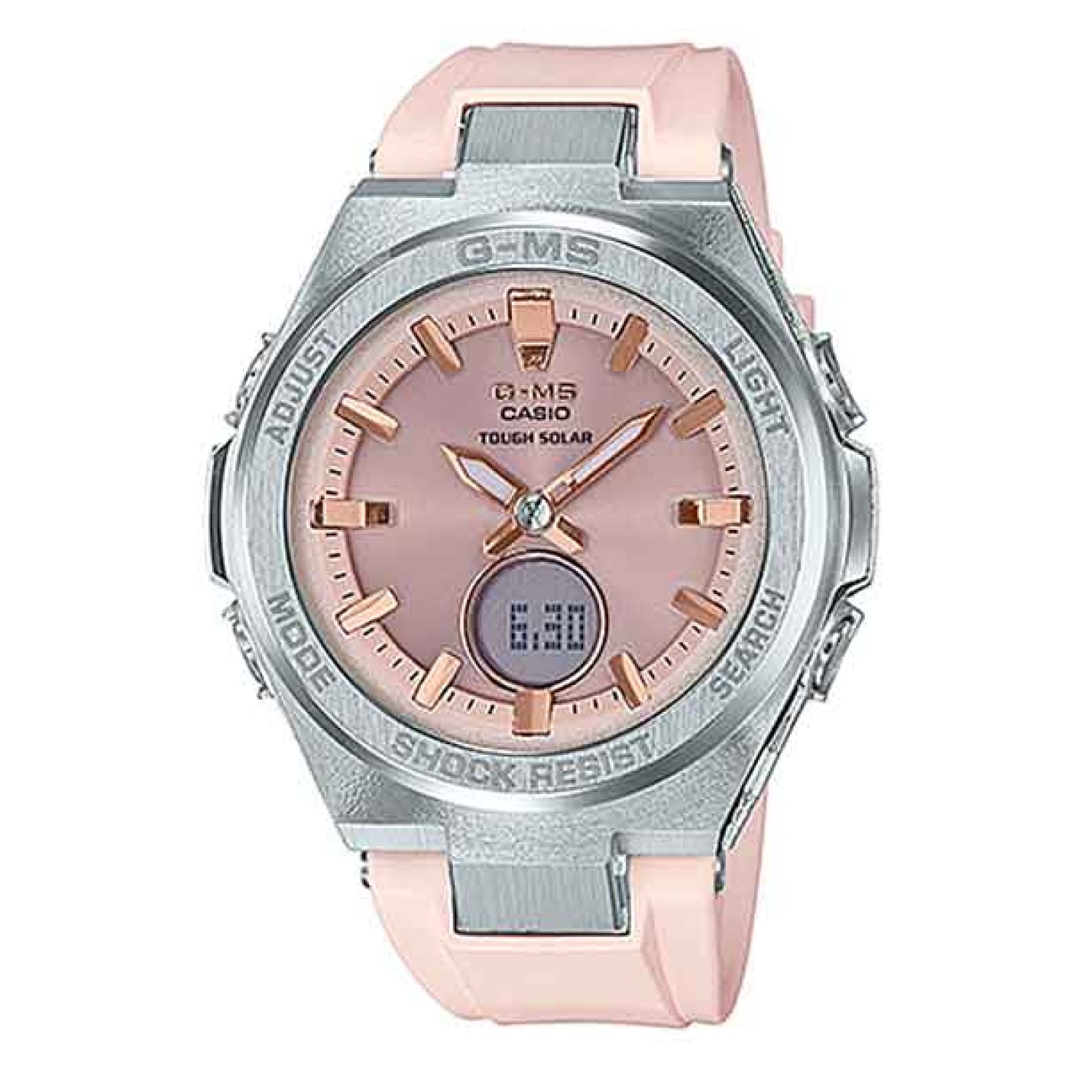 MSGS200-4A Casio BabY-G  G-MS Watches. From the BABY-G G-MS lineup of watches for the active and sophisticated woman of today comes a selection of new metal and resin models. The overall sharpness of these designs comes from cases, bezels, and buckles mad