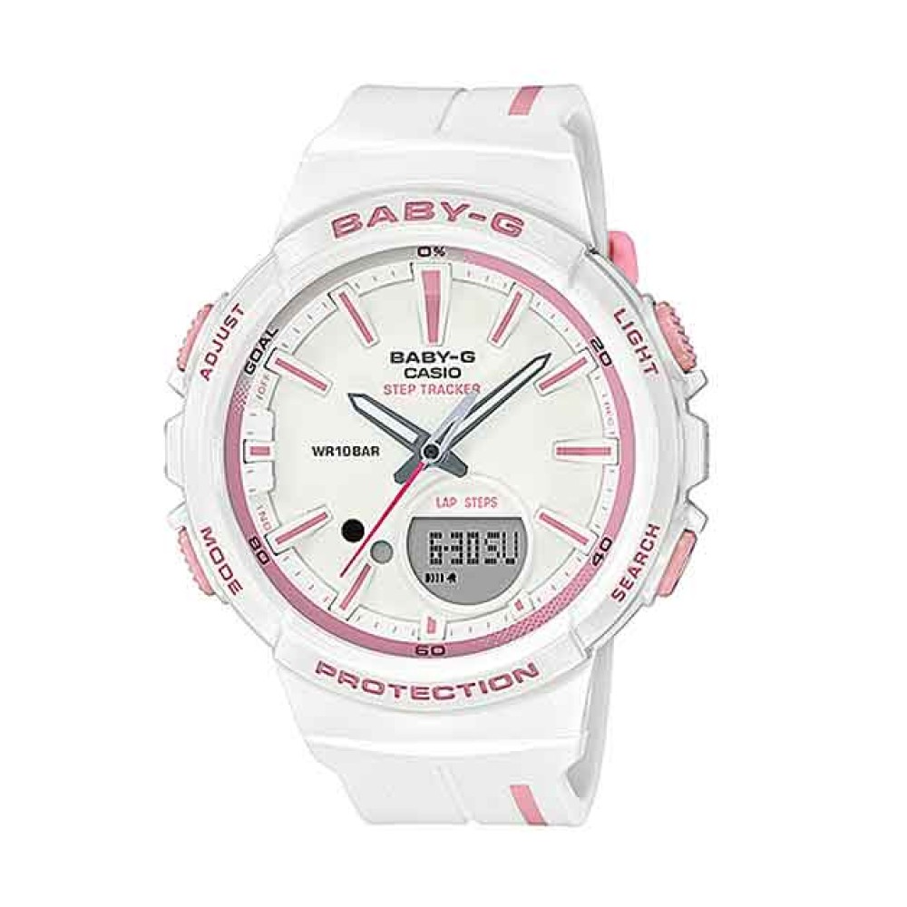 BGS100RT-7A Baby-G Running Series Watch BGS100RT-7A-Baby-G Watches NZ BGS100RT-7A Baby-G Running Series Watch. BABY-G is proud to announce new Step Tracker models with a step count feature designed to support the physical exercise efforts of women everywhere. The Step Tracker can be configured to start counting your steps a