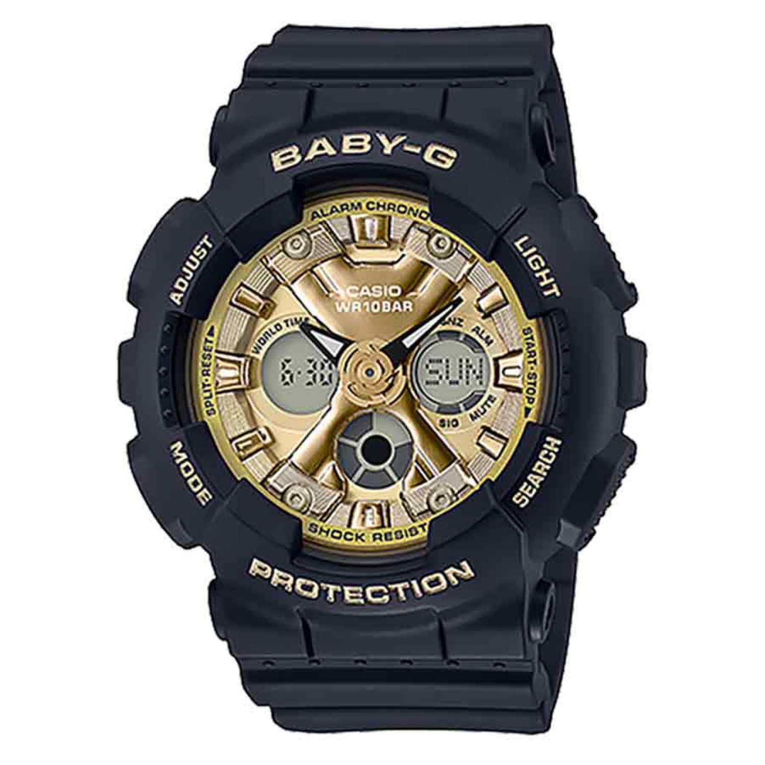 BA130-1A3 Casio BabY-G Special Colours Series. From BABY-G, the casual watch for active women, come gorgeous new models for the holiday season. The base model is the popular big case, mannish BA-130, and brilliantly coloured metal face parts create design