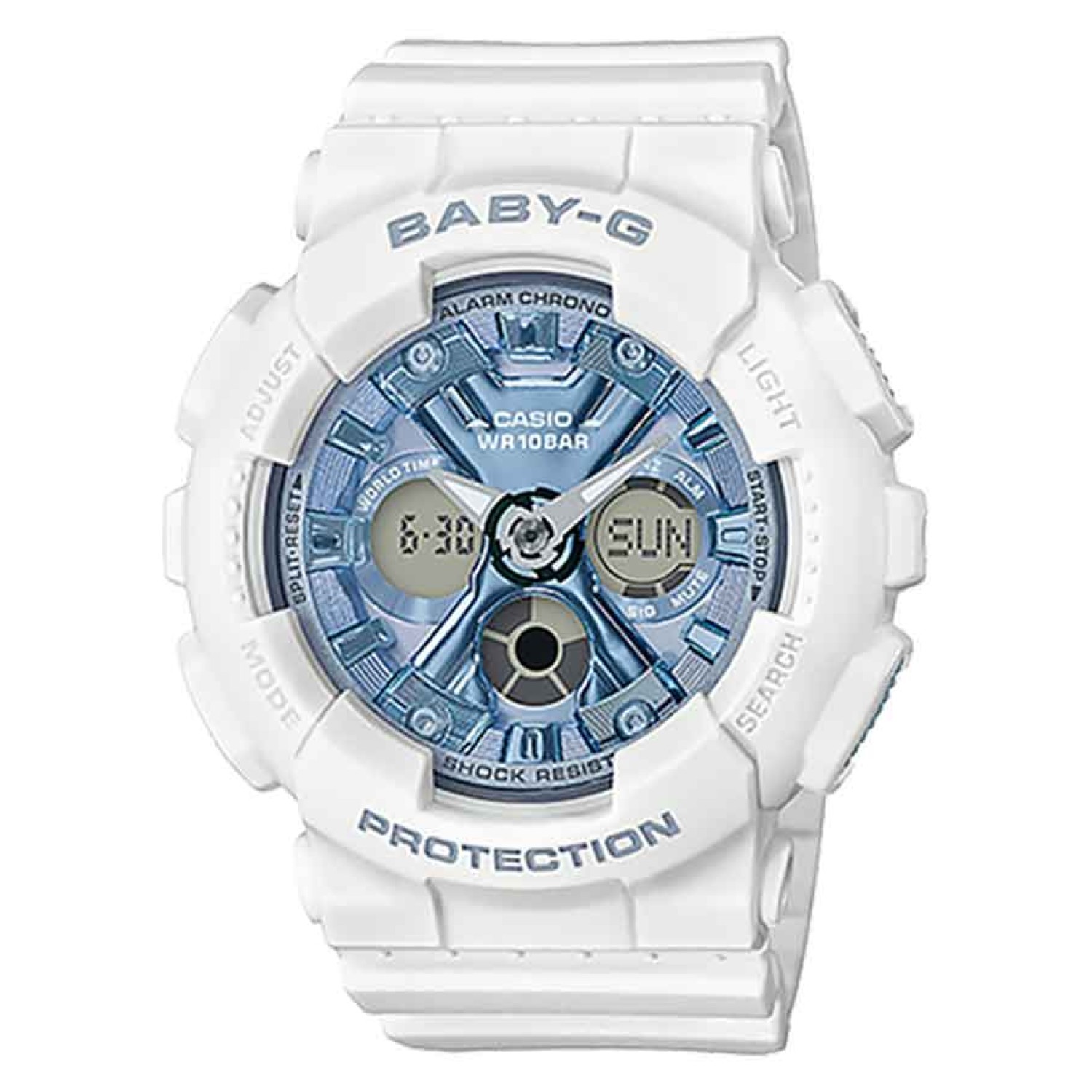 BA130-7A2 Casio BabY-G Special Colours Limited Series. From BABY-G, the casual watch for active women, come new models to accent street fashions. The base model is the BA-130, which is a compact version of the popular G-SHOCK design. The colours of the wh