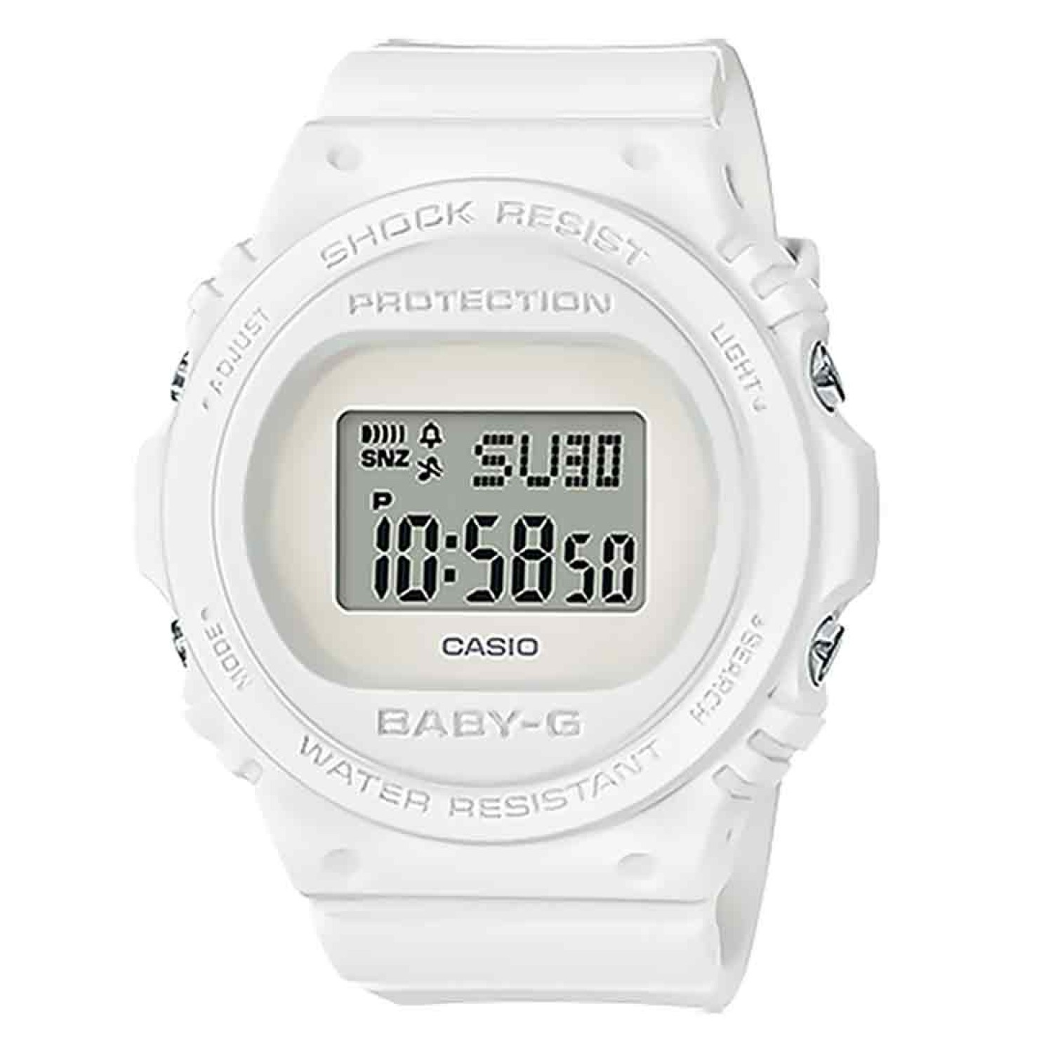 BGD570-7D Casio BABY-G Watch BGD-570-7 - NZ BGD570-7D Casio BABY-G Watch. For the active woman of today, new round-face BABY-G casual watches with G-SHOCK inspired designs. The models in this lineup come in a choice of three basic monotone colours: black, pink, and or white. Logos and functi @chri