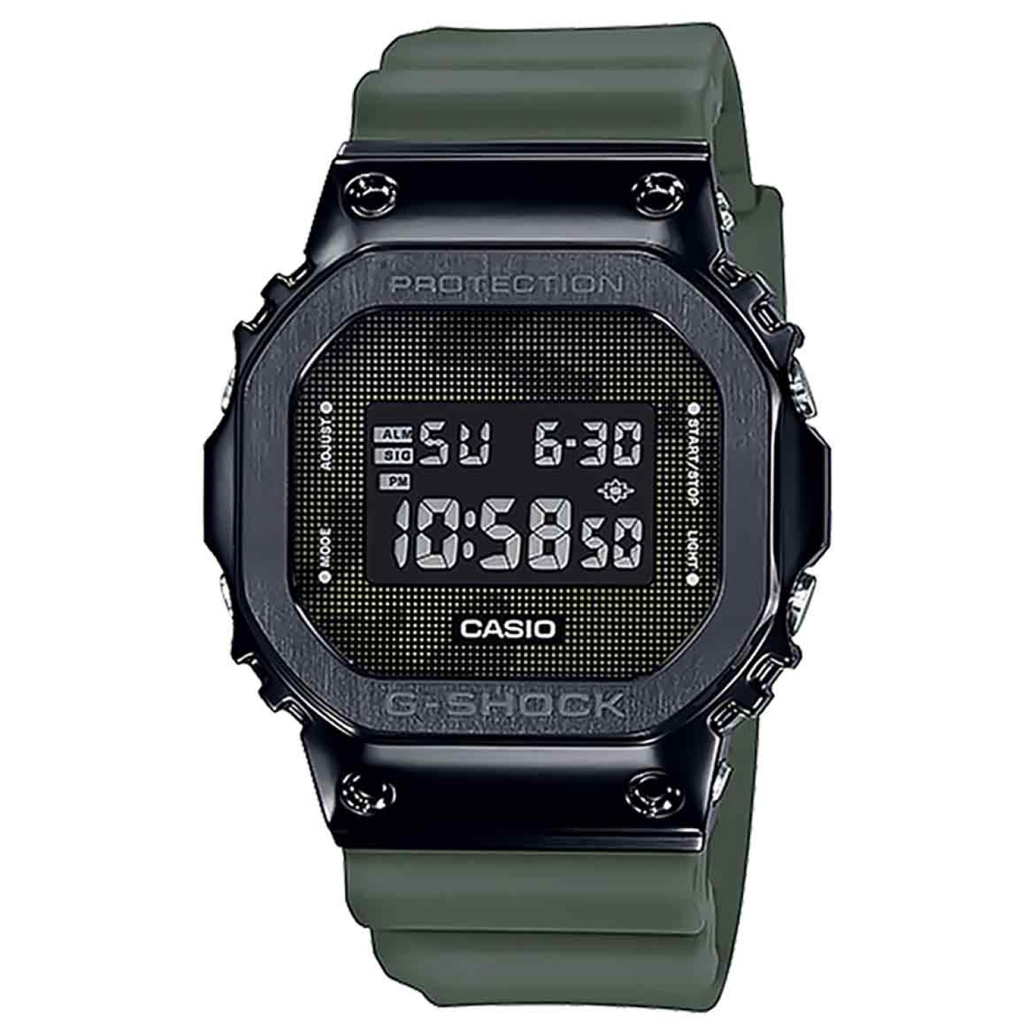 GM5600B-3D G-Shock Black Metal Bezel Watch GM-5600B-3 GM5600B-3D G-Shock Black Metal Bezel Watch. Introducing a new selection of models that adds metal parts to the design of the square-face 5600 Series G-SHOCK, the watch that has been revolutionizing personal timekeeping since 1983. These new models use res