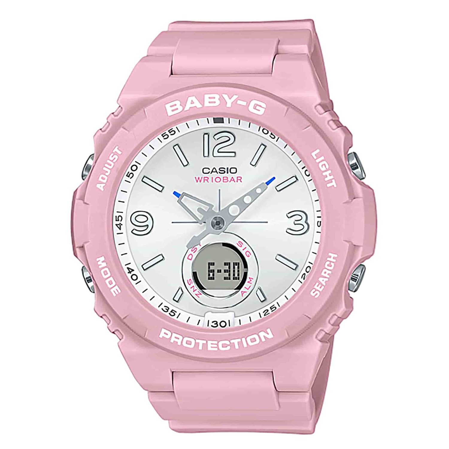 BGA260SC-4A Casio Baby-G Sports Watch. These new models for the summer outdoor and leisure scene are some of the latest additions to the BABY-G lineup of casual watches for active women.The base model is the BGA-260, whose design makes it fit right in whe