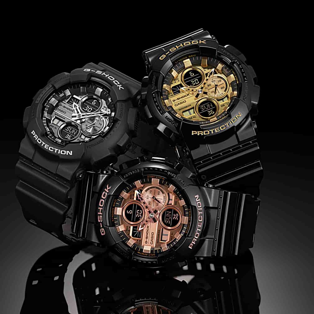 g shock silver black