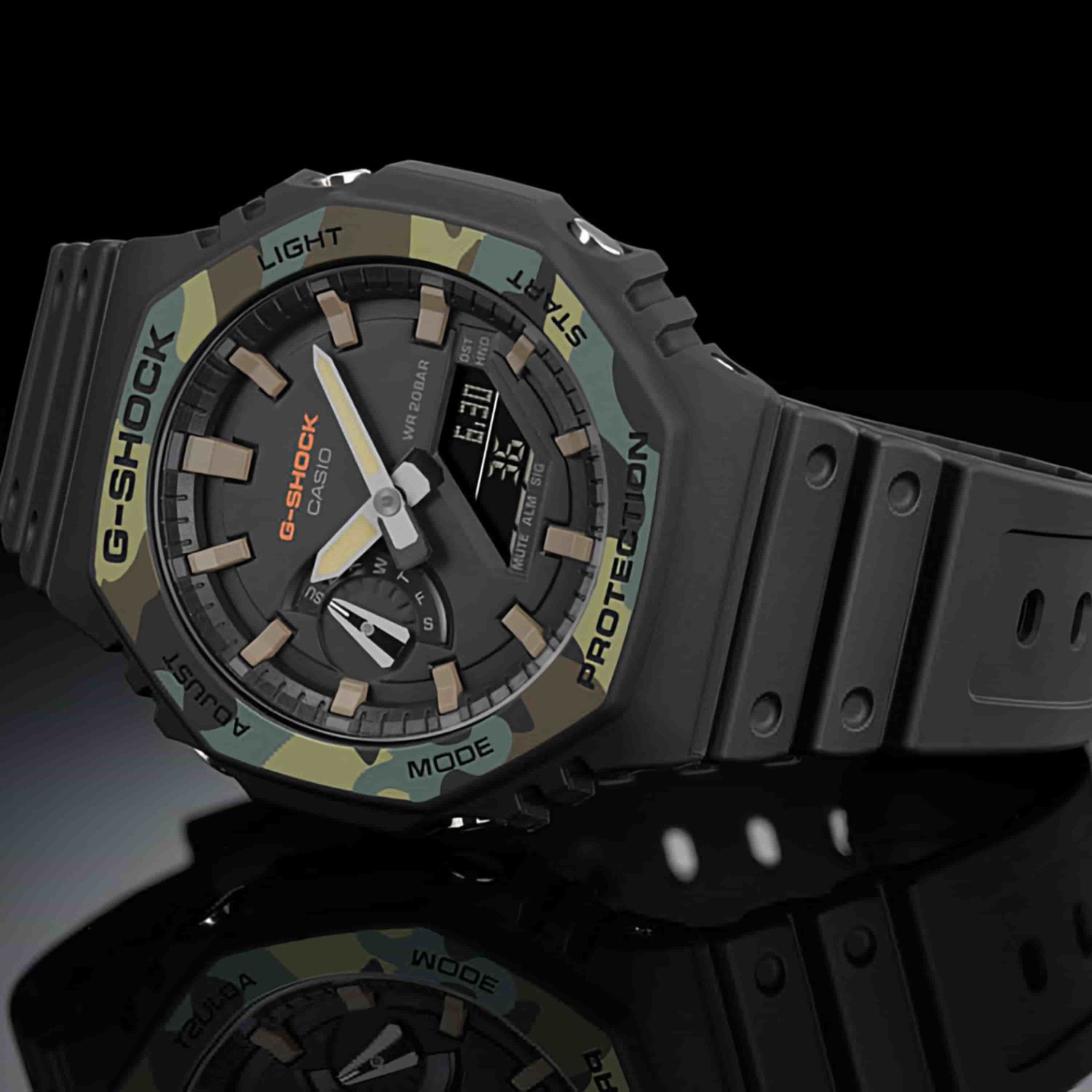 GA2100SU-1A G-SHOCK Carbon Core Watch GA-2100SU-1A GA2100SU-1A G-SHOCK Carbon Core Watch. Introducing new Utility Colour additions to GA-2100 thin, analog-digital combination line up from G-SHOCK, the watch brand that is constantly setting new standards for unmatched timekeeping toughness. This new model