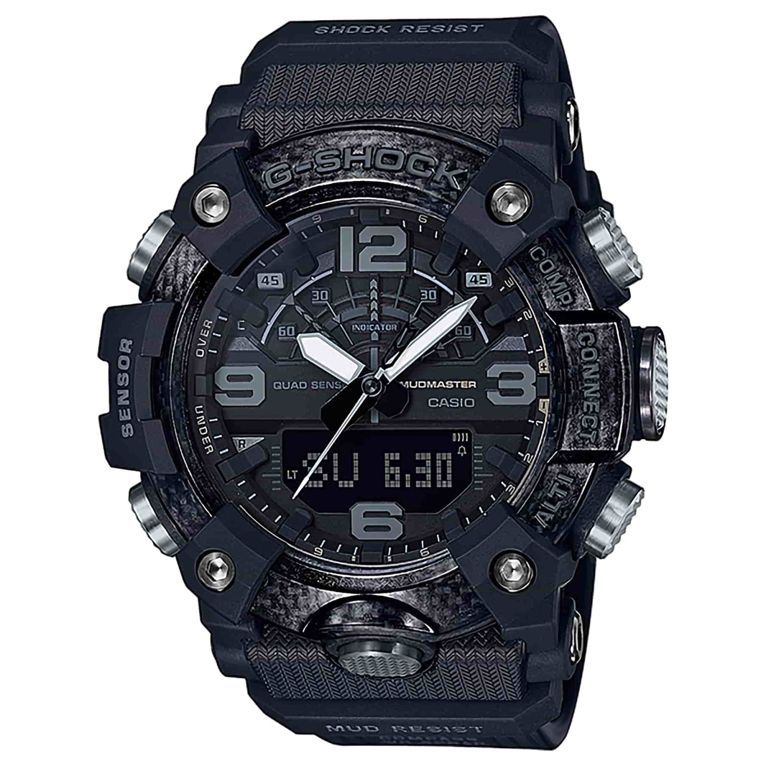 GGB100-1B G-SHOCK Mudmaster Master of G Blackout. This is the latest model from MASTER OF G, the G-SHOCK series of watches designed and engineered for use by those whose work takes them into extreme environments scattered with rubble, dirt, and debris. Th