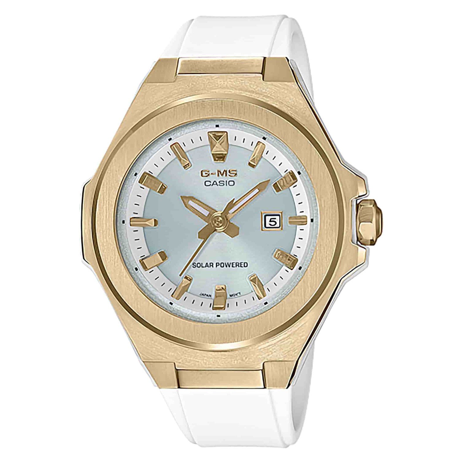 MSGS500G-7A Casio BabY-G  G-MS Watches. BABY-G G-MS, the lineup of watches for the active and sophisticated woman of today, announces cool new models with simple and highly elegant designs.The flat and sharp bezel, the pyramid cut of the hour markers, the