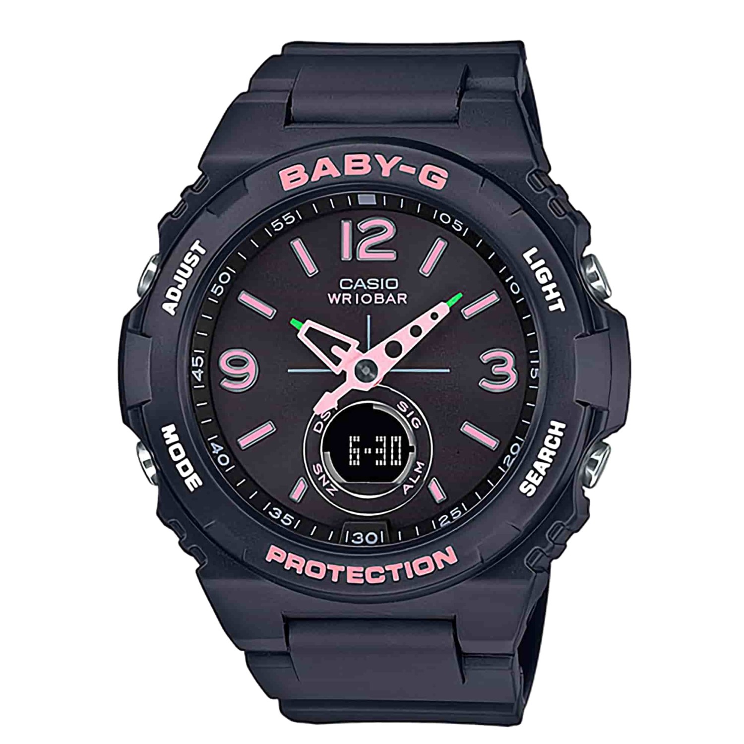 BGA260SC-1A Casio Baby-G Sports Watch. These new models for the summer outdoor and leisure scene are some of the latest additions to the BABY-G lineup of casual watches for active women.The base model is the BGA-260, whose design makes it fit right in whe
