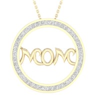 9ct Gold Diamond Set Mom Pendant PF3925 9ct Gold Diamond Set Mom Pendant PF3925