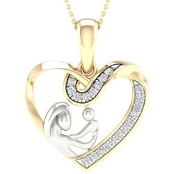 9ct Gold Diamond Set Mother-Child Pendant PH3635