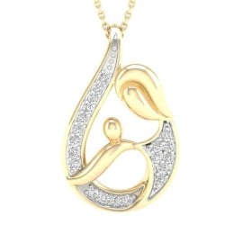 9ct Gold Diamond Set Mother-Daughter Pendant PF9673