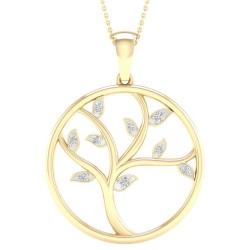 9ct Gold Diamond Tree of Life Pendant PF13008