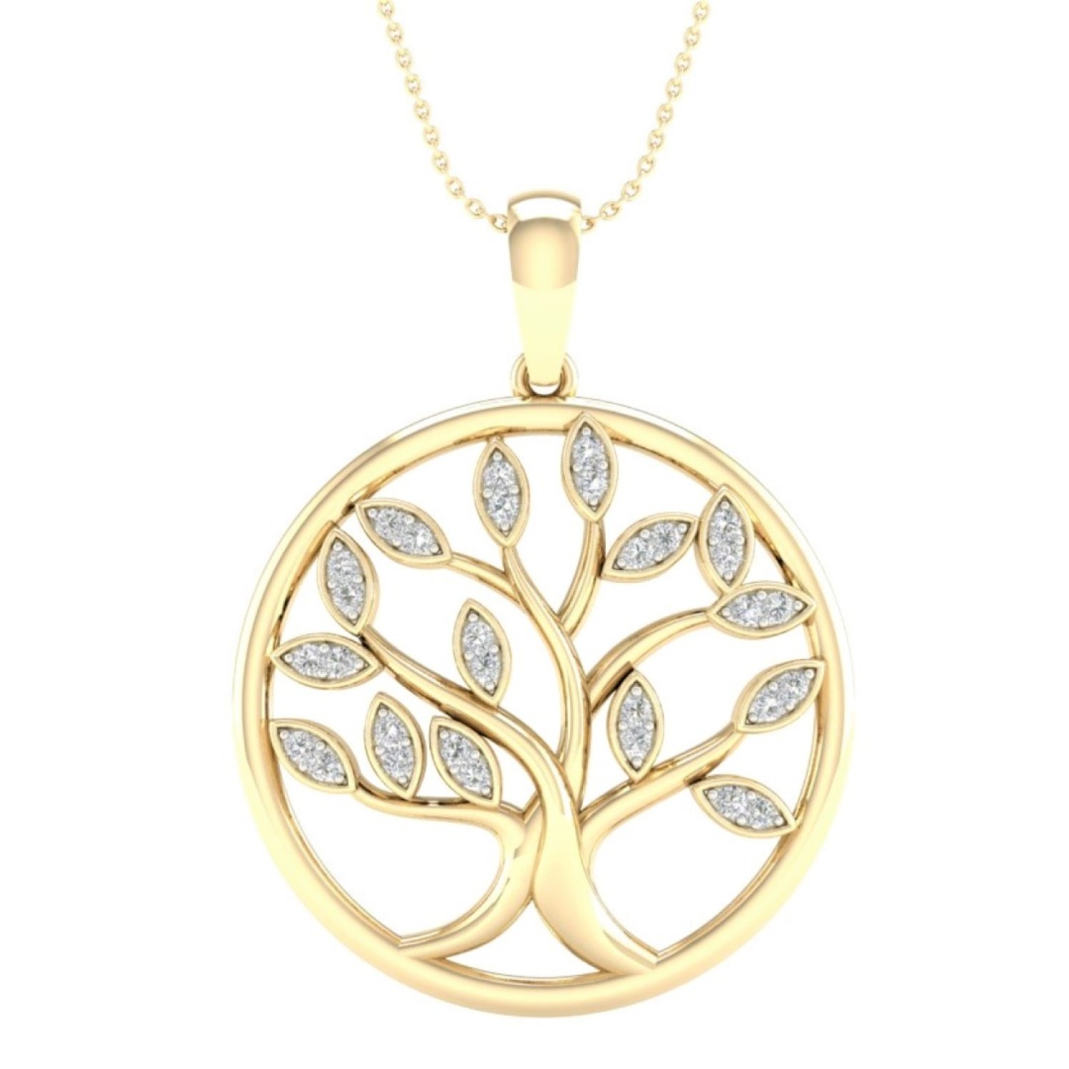Christies Jewellery - 9ct Gold Diamond Tree of Life Pendant PF13462 diamond rings nz 9ct Gold Diamond Tree of Life Pendant PF13462