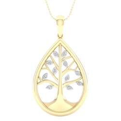 9ct Gold Diamond Tree of Life Pendant PF13471